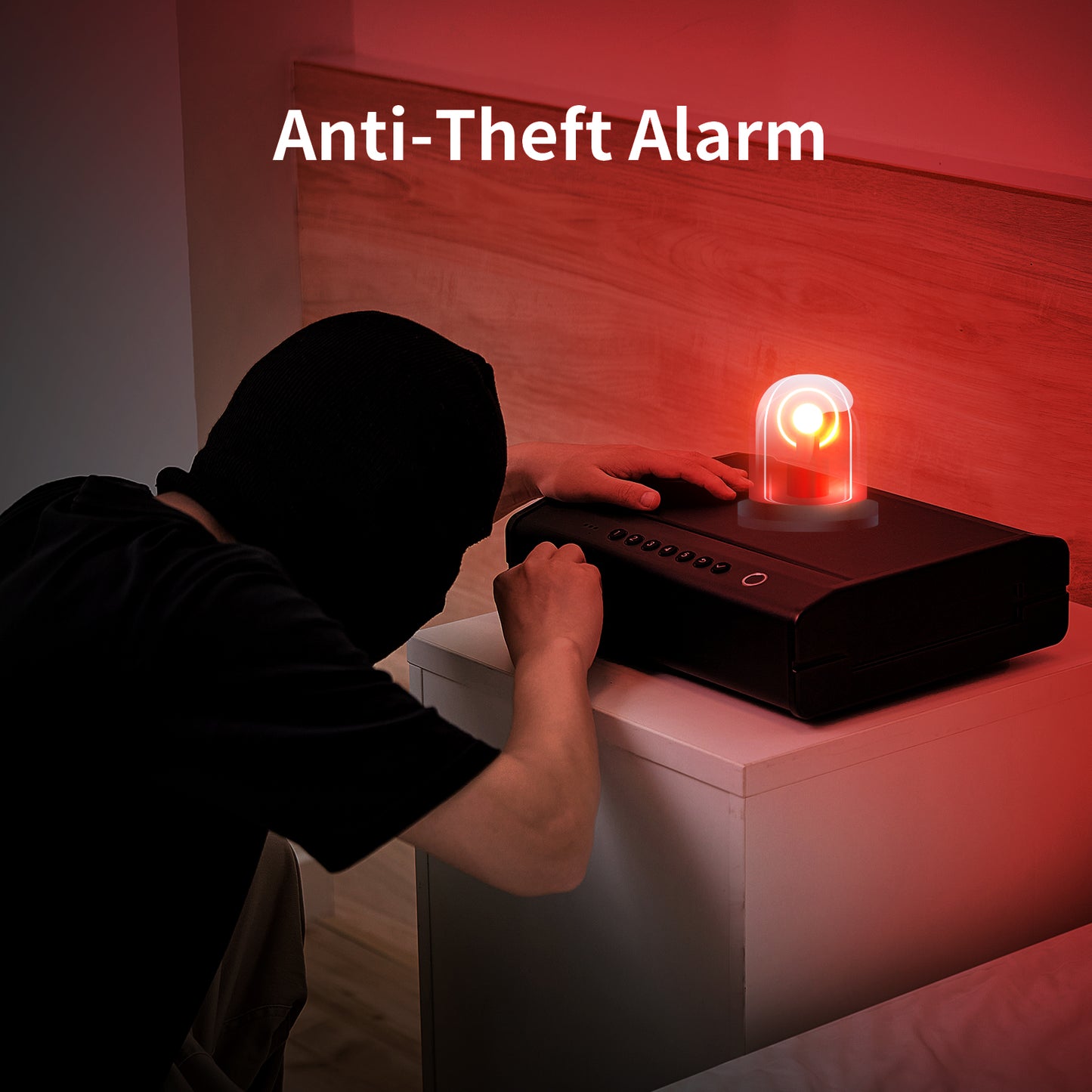 PINEWORLD K5 Biometric Gun Safe for Pistols, 4-Ways Quick Access Handgun Safe with Fingerprint