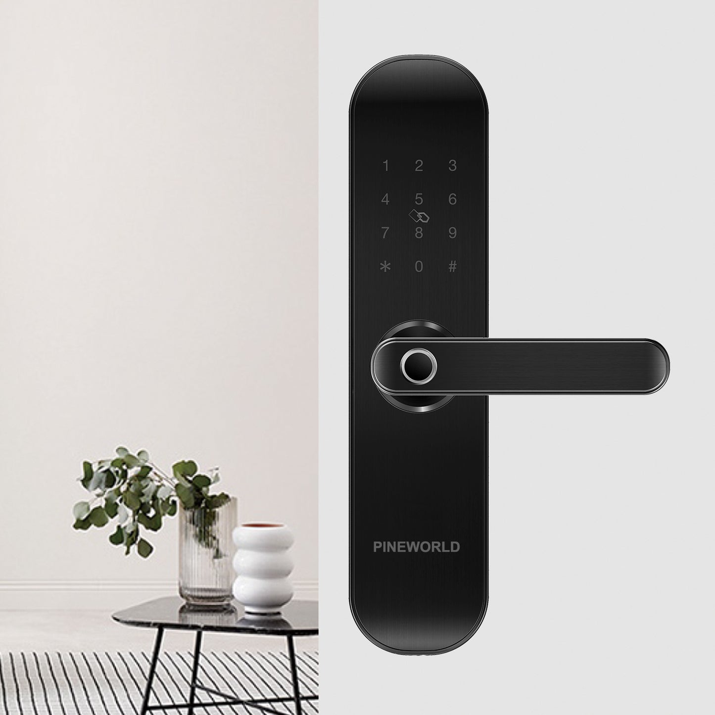PINEWORLD Security Smart Lock E202, Fingerprint Keyless Entry Door Lock