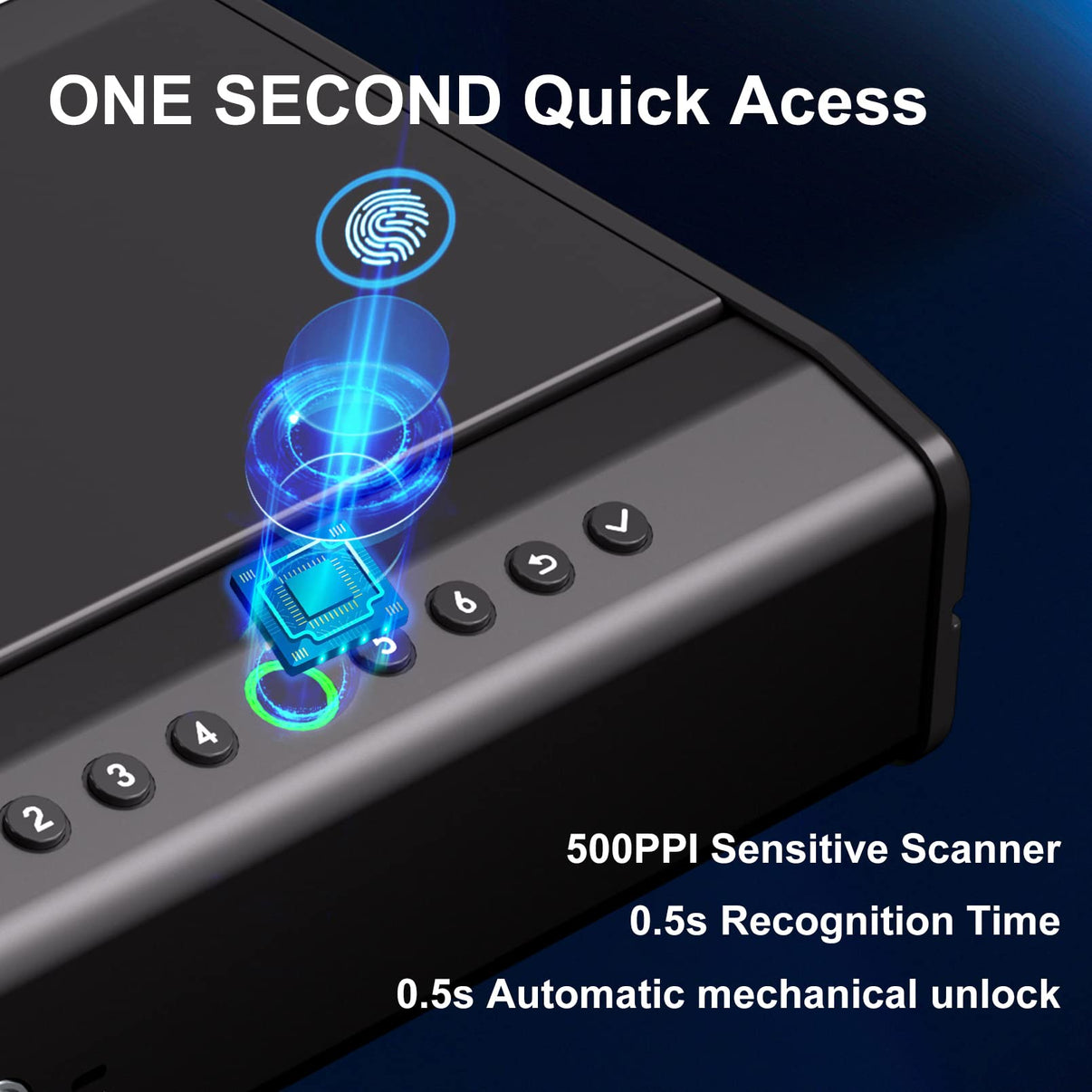 PINEWORLD Biometric Gun Safe K6, Pistols Safe For Handguns, 3 Ways Qui