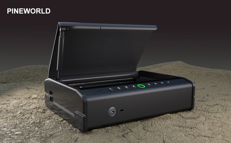 PINEWORLD Biometric Gun Safe K6, Pistols Safe For Handguns, 3 Ways Qui